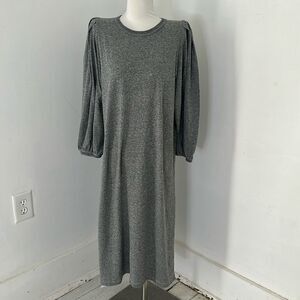 THE GREAT. Gray Midi Dress